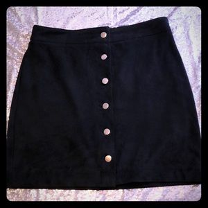 H&M Faux suede button down skirt